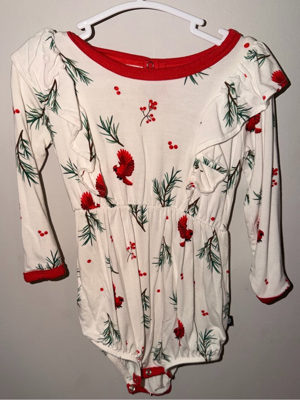 Kyte Baby Christmas Cardinal Bamboo Romper 12-18M